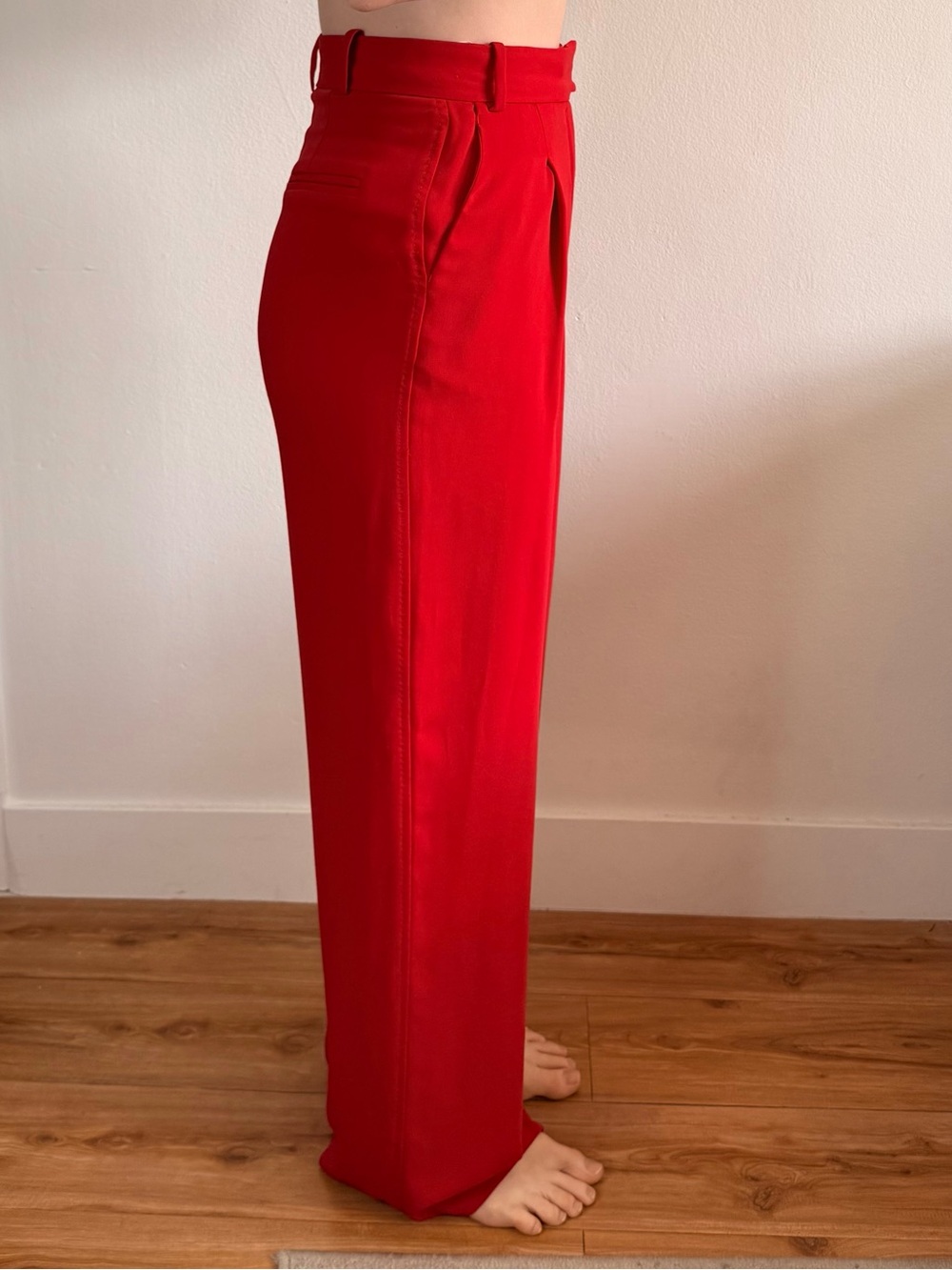Babaton Red and Cream Lined Trousers - Picture 3 of 4